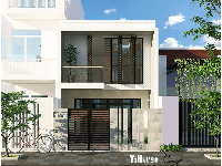 Bản vẽ nhà phố 1 tầng 5.1x13.8m mái tôn có tầng lửng full file autocad, sketchup, 3dmaxvray 